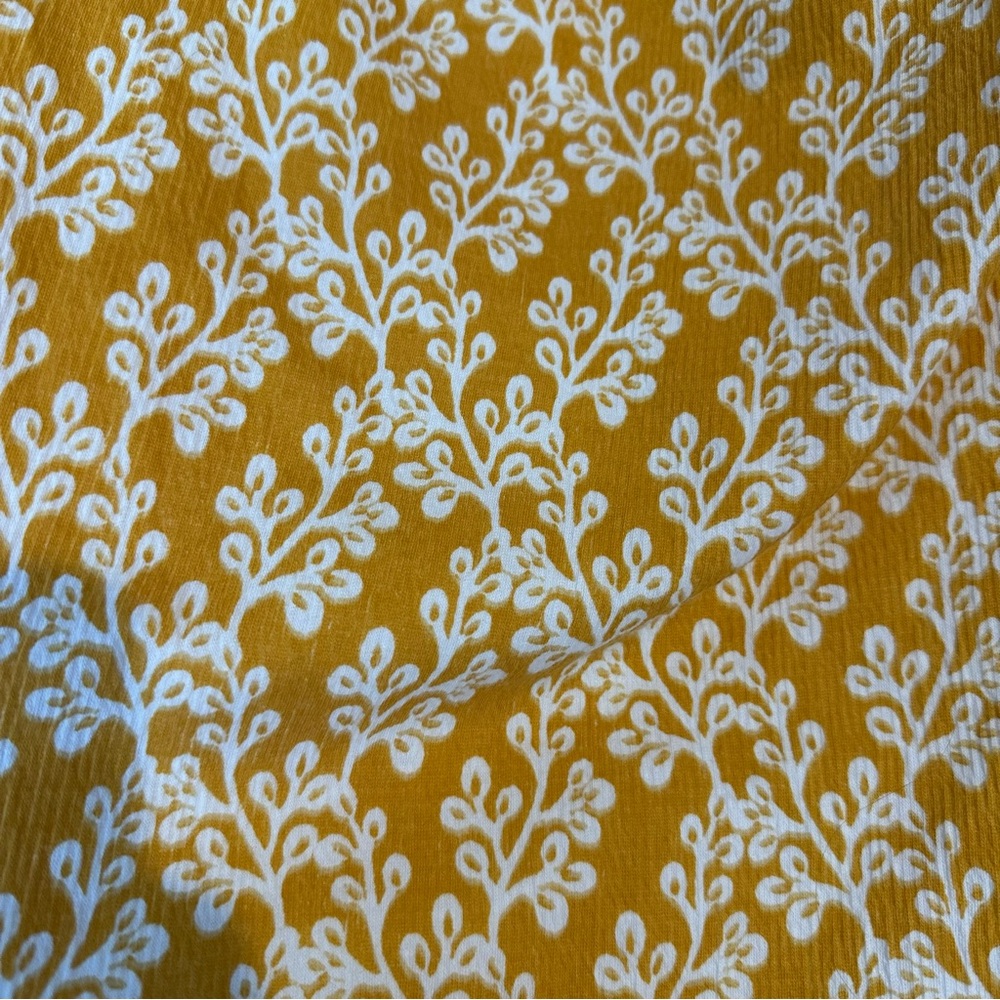 LOFT Yellow Floral Pattern Ruffle Top Off Shoulder - Picture 5 of 5